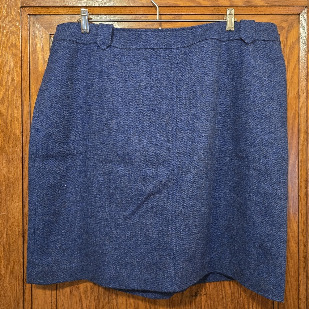 TALBOTS Blue Skirt Stretchy Waistband With Zipper Closure Office Attire Size 2X